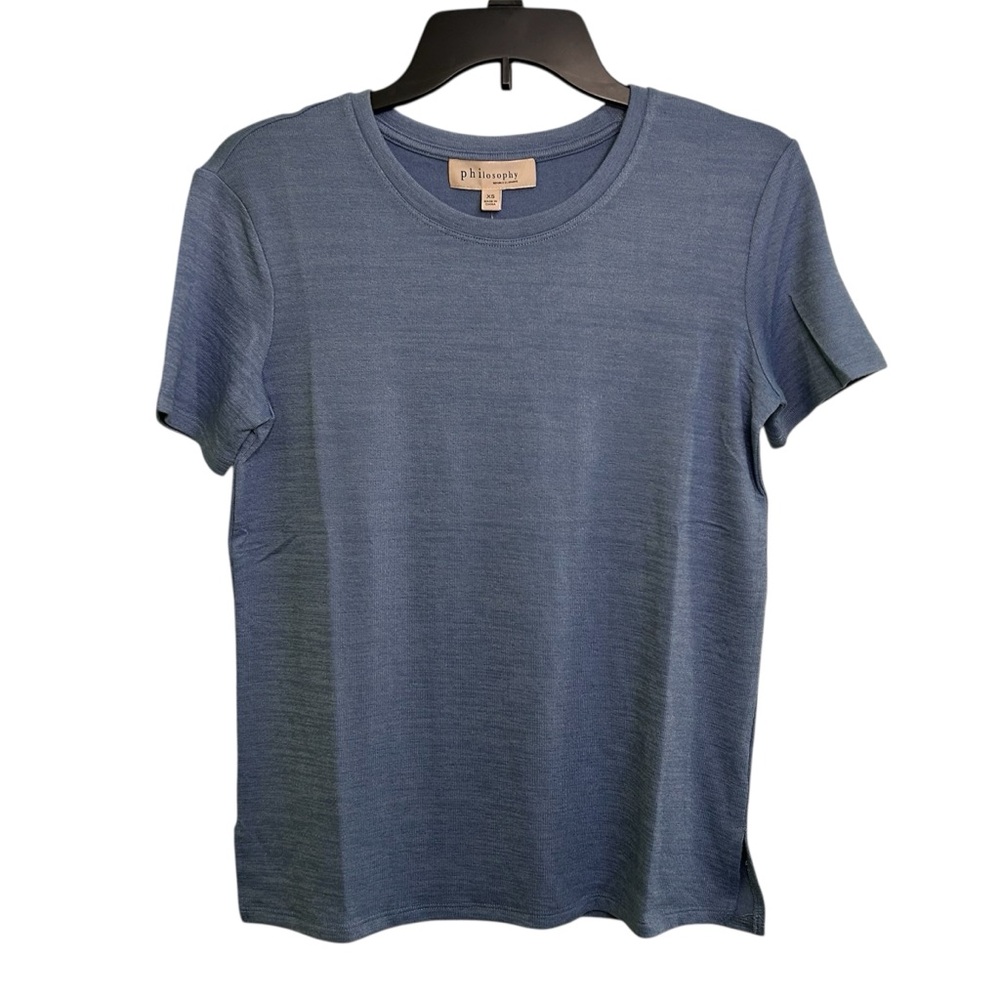 NWT Philosophy Women’s Short Sleeve Top Slate Blue Casual Sizes XS & Large